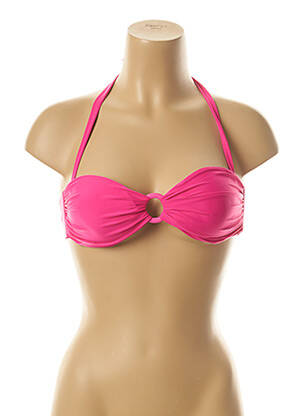 Sutien de costum de baie închidere cu legături de legat top sutien modelat roz KIWI femeie