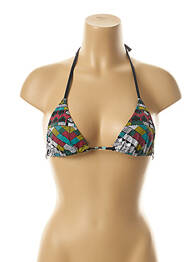 Sutien de costum de baie elasticitate top triunghiuri negru KIWI femeie