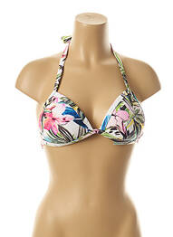 Sutien de costum de baie închidere cu legături de legat top sutien push-up alb MOONTIDE femeie