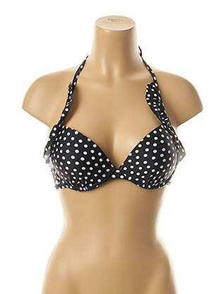 Sutien de costum de baie bretele elastice reglabile top sutien push-up negru BRIGITTE BARDOT femeie