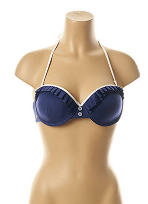 Sutien de costum de baie închidere cu legături de legat top sutien modelat albastru BRIGITTE BARDOT femeie