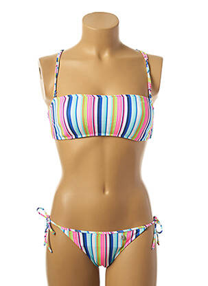Costum de baie din două piese elasticitate top bentiță albastru BORABORA femeie