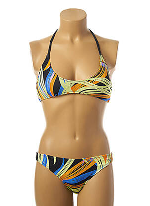 Costum de baie din două piese elasticitate top sutien modelat galben BORABORA femeie