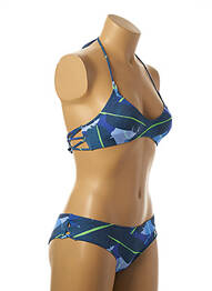 Costum de baie din două piese elasticitate top sutien modelat albastru BORABORA femeie
