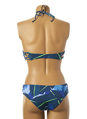 Costum de baie din două piese elasticitate top sutien modelat albastru BORABORA femeie