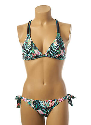 Costum de baie din două piese elasticitate top triunghiuri verde BORABORA femeie