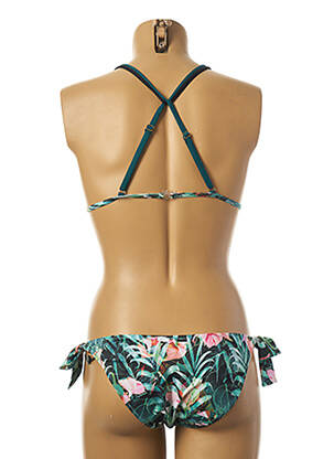 Costum de baie din două piese elasticitate top triunghiuri verde BORABORA femeie