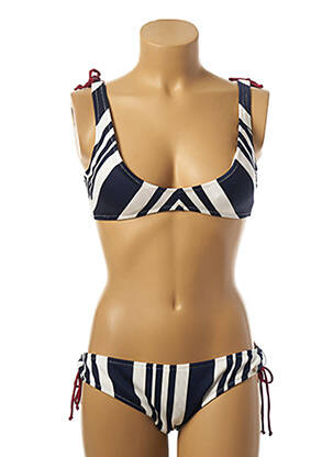 Costum de baie din două piese elasticitate top sutien modelat albastru BORABORA femeie