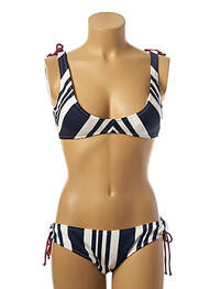 Costum de baie din două piese elasticitate top sutien modelat albastru BORABORA femeie