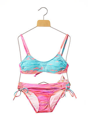 Costum de baie din două piese imprimeu fantezie roz BORABORA fată