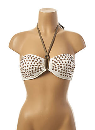 Sutien de costum de baie elasticitate top bentiță alb TESSY femeie