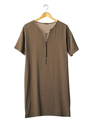 Rochie scurtă croială fluidă mâneci scurte verde IKKS femeie