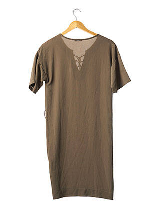 Rochie scurtă croială fluidă mâneci scurte verde IKKS femeie