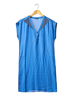 Rochie scurtă croială fluidă mâneci scurte albastru IKKS femeie