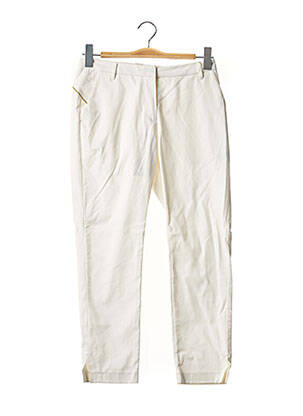 Pantalon 7/8 închidere cu fermoar sub clapetă cu cârlig talie joasă alb IKKS femeie