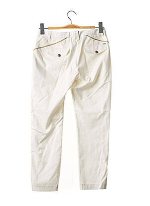Pantalon 7/8 închidere cu fermoar sub clapetă cu cârlig talie joasă alb IKKS femeie