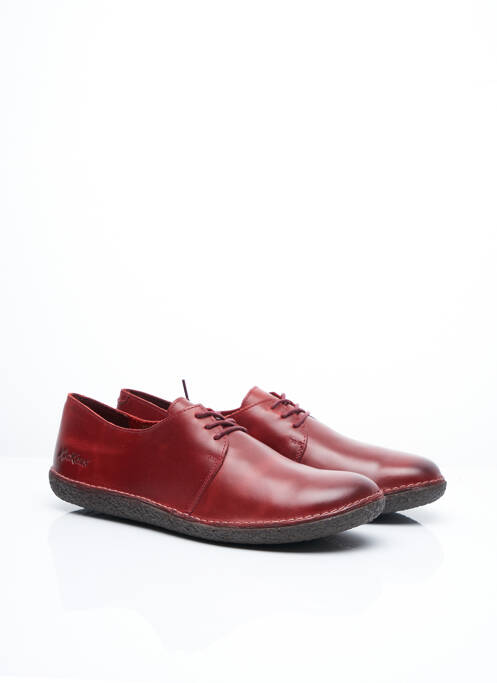 Derby-uri țesătură satinată toc plat până la 3 cm roșu KICKERS femme