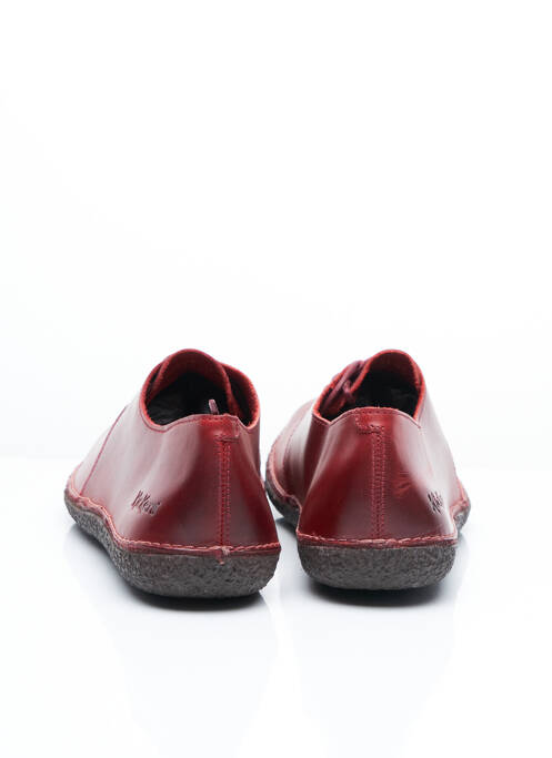 Derby-uri țesătură satinată toc plat până la 3 cm roșu KICKERS femme