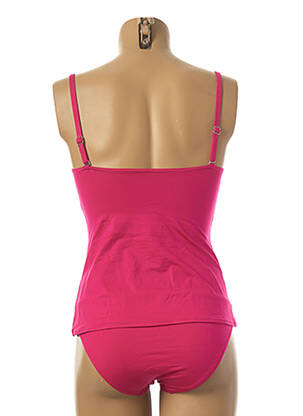 Tankini efect material satinat roz SUN PLAYA femeie