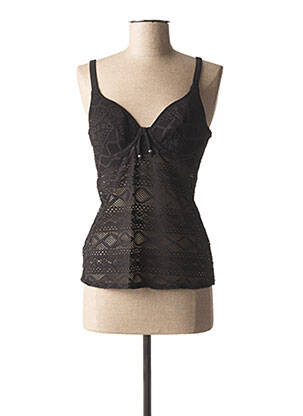 Top/caraco bretele elastice reglabile negru FREYA femeie
