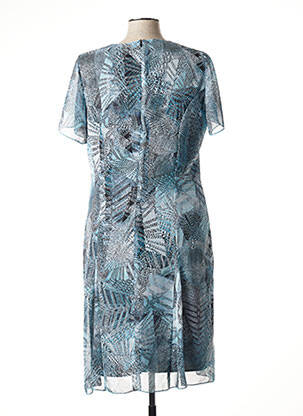 Rochie midi imprimeu fantezie mâneci scurte albastru FRANCE RIVOIRE femeie