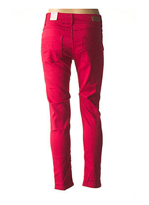 Pantalon slim broderie cu nituri mărime normală roșu IMITZ femeie