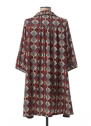Rochie scurtă croială fluidă mâneci 3/4 portocalie PAKO LITTO femeie