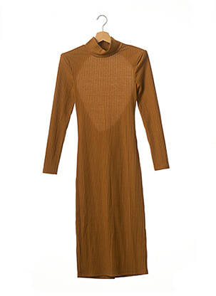 Rochie midi mâneci lungi mâneci lungi galben LPA femeie