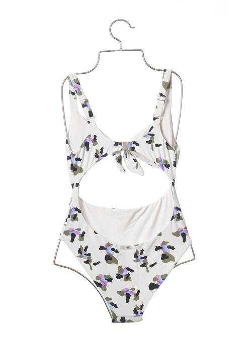 Costum de baie dintr-o singură piesă efect material satinat sutien cu susținere înaltă și burete detașabil alb TET femme