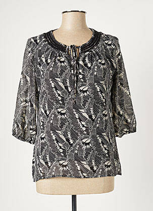 Bluză imprimeu fantezie mâneci 3/4 negru S.QUISE femme