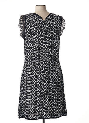 Rochie midi imprimeu fantezie fără mâneci negru LILI & CAROLINE femeie
