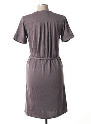 Rochie midi mâneci scurte mâneci scurte gri SIGNATURE femeie
