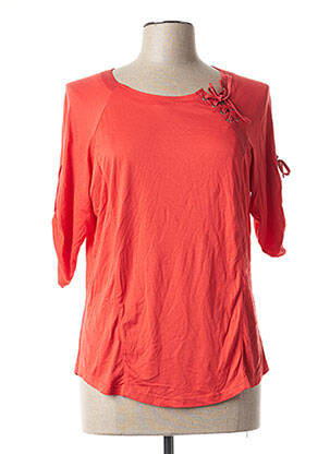 Tricou croială dreaptă mâneci scurte portocalie FEMMES JE VOUS AIME femeie