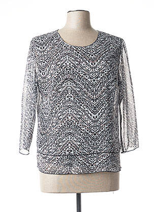 Top imprimeu fantezie mâneci 3/4 negru GEVANA femme