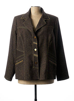 Jachete elegante închidere cu nasturi pe față maro PAUPORTÉ femme