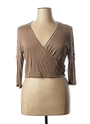 Cardigan petrecut elasticitate maro FRED SABATIER femeie
