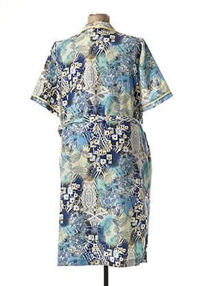 Rochie midi imprimeu fantezie mâneci scurte albastru FRANCE RIVOIRE femeie