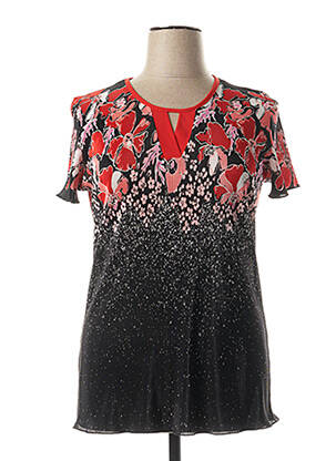 Tricou imprimeu fantezie mâneci scurte negru GEVANA femeie