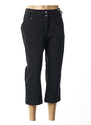 Pantalon trei sferturi negru FLEUR DE SEL femeie