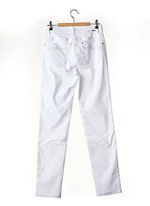 Pantalon slim țesătură poplin mărime normală alb DIANE LAURY femeie