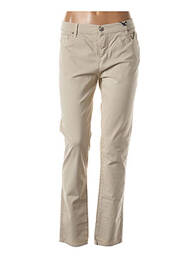 Pantalon slim țesătură poplin mărime normală bej IMPAQT femme