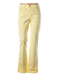 Pantalon slim țesătură poplin mărime normală galben CRN-F3 femme