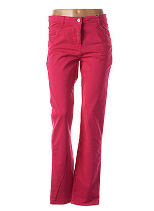 Pantalon slim țesătură poplin mărime normală roz DIANE LAURY femeie