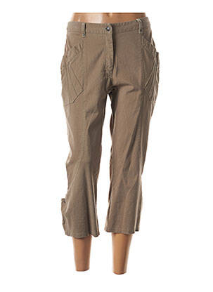 Pantalon trei sferturi elasticitate mărime normală maro FLEUR DE SEL femme