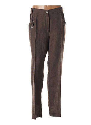 Pantalon slim talie elastică mărime normală maro FRED SABATIER femeie