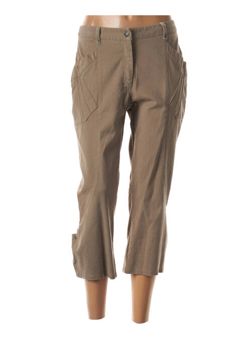 Pantalon trei sferturi elasticitate mărime normală maro FLEUR DE SEL femme