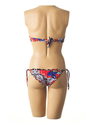 Costum de baie din două piese închidere cu legături de legat sutien cu susținere înaltă și burete detașabil albastru MISS BIKINI femeie