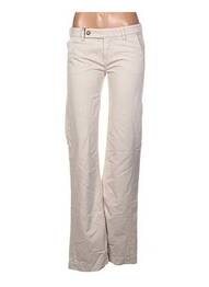 Pantalon drept închidere cu fermoar sub clapetă cu cârlig talie joasă bej TRUE NYC femme