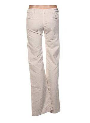 Pantalon drept închidere cu fermoar sub clapetă cu cârlig talie joasă bej TRUE NYC femeie