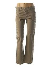 Pantalon drept țesătură poplin mărime normală maro ACQUAVERDE femme